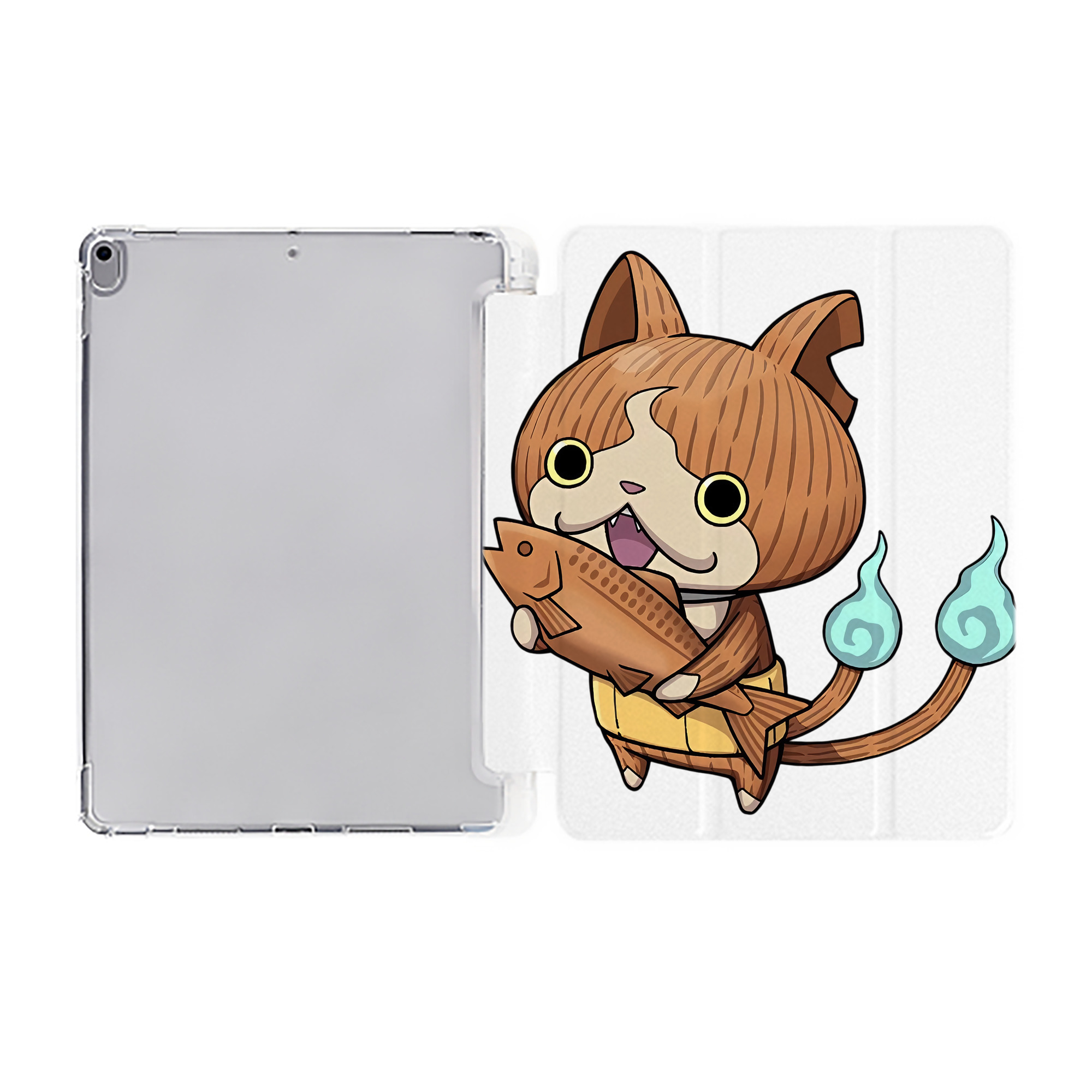 （画像用） 妖怪ウォッチ Yo-kai Watch IPad ケース ペン収納付き 三つ折りスタンド PUレザー×シリコン 対応機種9.5/10.5/10.9インチ
